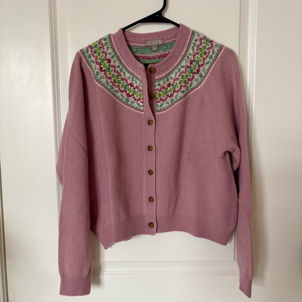 Classic Fair Isle cardigan in vintage wool - Picture 6 of 7